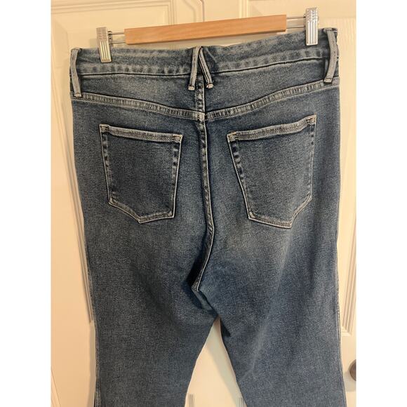 Good American Good Curve Raw Split Hem Jeans Size 12/31 - Picture 6 of 7